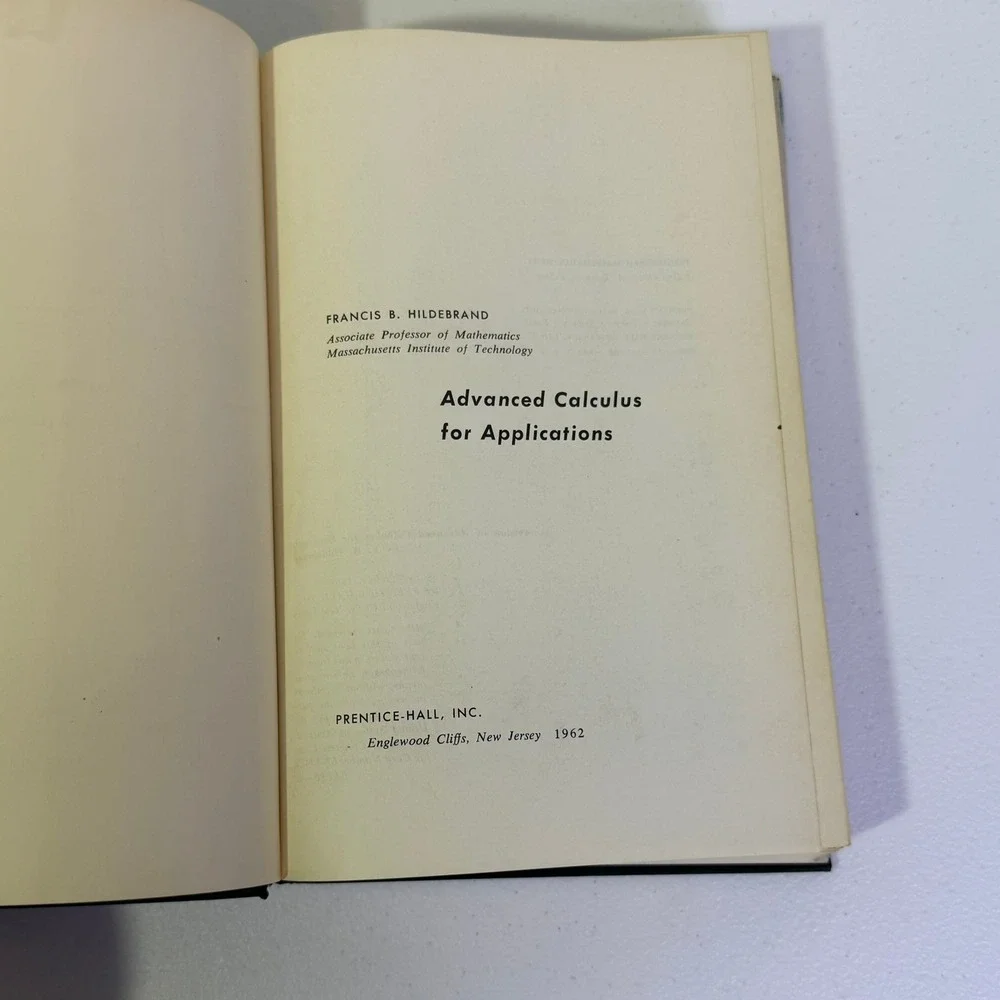 Advanced Calculus for Applications Francis B Hildebrand 1962 Hardcover Textbook